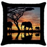 Elephant Animal M8 Throw Pillow Case (Black)