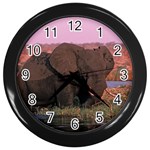 Elephant Animal M1 Wall Clock (Black)
