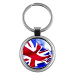 Union Jack Flag X2 Key Chain (Round)