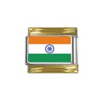 Indian Flag Gold Trim Italian Charm (9mm)