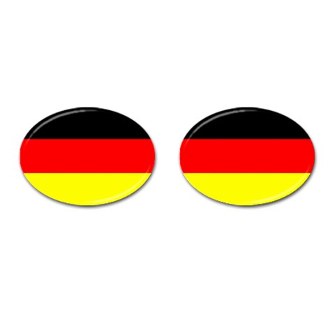 Germany German Flag Cufflinks (Oval) from UrbanLoad.com Front(Pair)