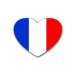 French Flag Rubber Heart Coaster (4 pack)