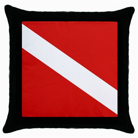 Diving Flag Throw Pillow Case (Black) from UrbanLoad.com Front