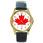 Canadian Flag Canada X1 Round Gold Metal Watch