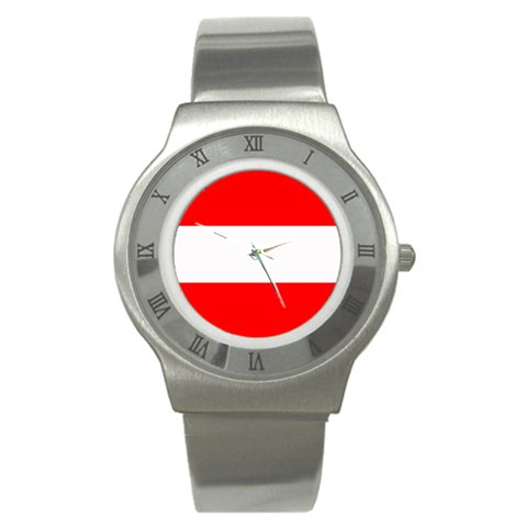 Austrian Flag Stainless Steel Watch from UrbanLoad.com Front