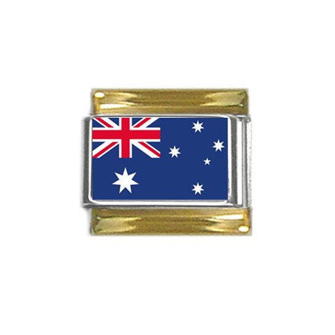 Australian Australia Flag Gold Trim Italian Charm (9mm) from UrbanLoad.com Front