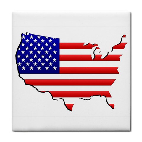 American Map Flag Tile Coaster from UrbanLoad.com Front