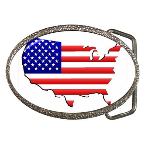 American Map Flag Belt Buckle from UrbanLoad.com Front