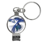 Blue Space 2 Nail Clippers Key Chain