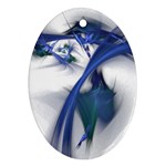Blue Space 2 Oval Ornament (Two Sides)