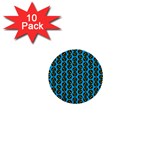 0059 Comic Head Bothered Smiley Pattern 1  Mini Buttons (10 pack) 