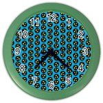 0059 Comic Head Bothered Smiley Pattern Color Wall Clock