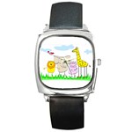 Jungle Cubs Square Metal Watch