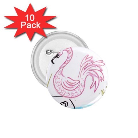 Pink Flamingo 1.75  Button (10 pack)  from UrbanLoad.com Front