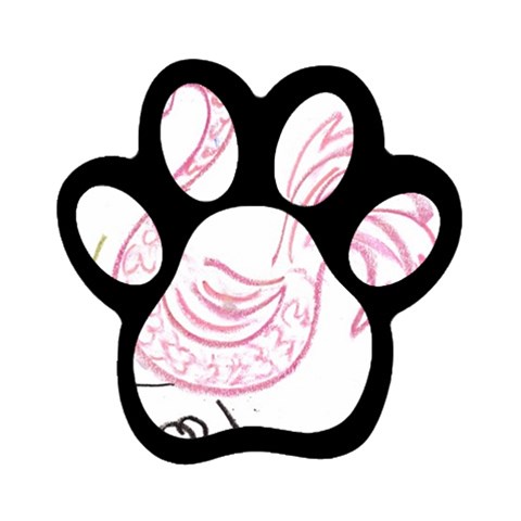 Pink Flamingo Magnet (Paw Print) from UrbanLoad.com Front