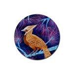 Blue Jay inverted Rubber Coaster (Round)