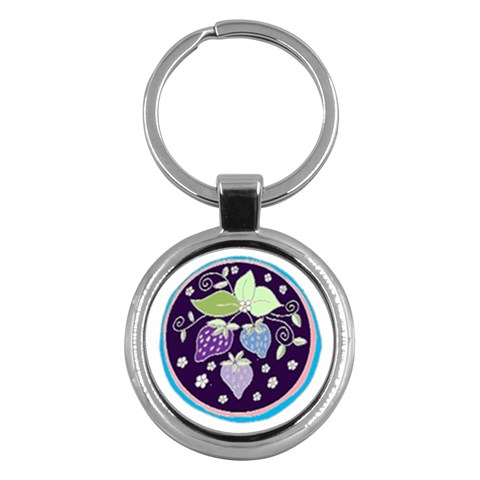 Strawberries on Lilac Key Chain (Round) from UrbanLoad.com Front