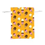 Ice cream on an orange background pattern                                                         Lightweight Drawstring Pouch (L)