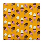 Ice cream on an orange background pattern                                                             Tile Coaster