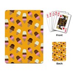 Ice cream on an orange background pattern                                                             Playing Cards Single Design