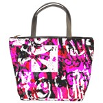 Pink Checker Graffiti  Bucket Bag