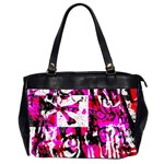 Pink Checker Graffiti  Oversize Office Handbag (2 Sides)