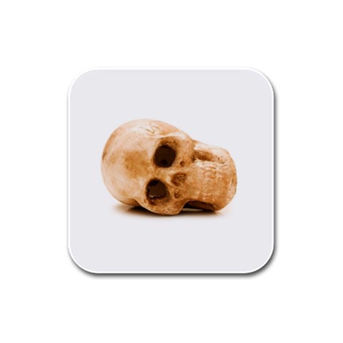 White Skull Rubber Square Coaster (4 pack) from UrbanLoad.com Front
