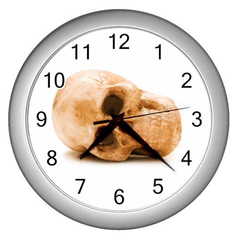 White Skull Wall Clock (Silver) from UrbanLoad.com Front