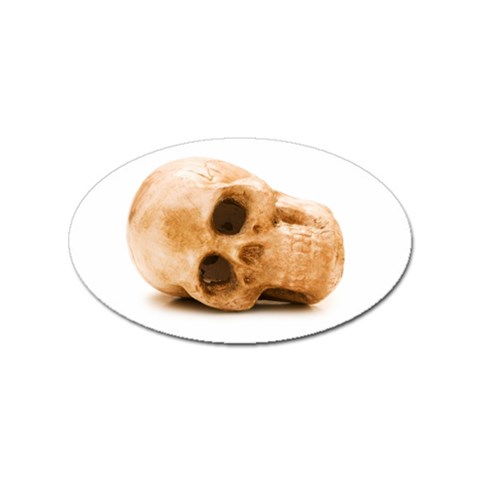 White Skull Sticker Oval (100 pack) from UrbanLoad.com Front