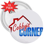 CobbysCorner Logo 10x10 3  Button (10 pack)