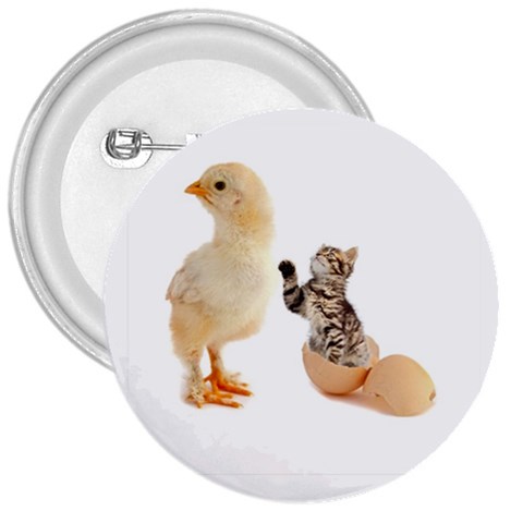 Kitten in an egg with chick 3  Button from UrbanLoad.com Front