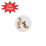Kitten in an egg with chick 1  Mini Button (100 pack) 