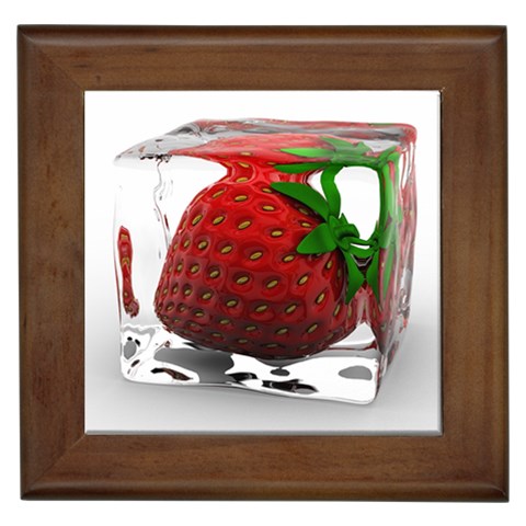 Strawberry Ice cube Framed Tile from UrbanLoad.com Front