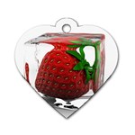 Strawberry Ice cube Dog Tag Heart (One Side)