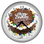 Birthday Cake Wall Clock (Silver)