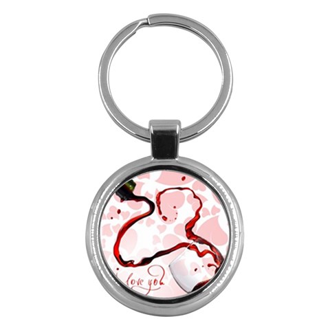 Wine Love Key Chain (Round) from UrbanLoad.com Front