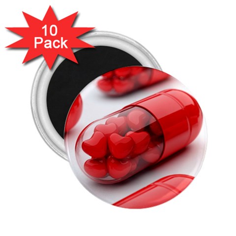 Heart Capsule 2.25  Magnet (10 pack) from UrbanLoad.com Front