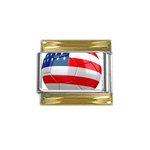 usa soccer Gold Trim Italian Charm (9mm) from UrbanLoad.com Front