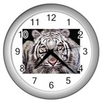 white tiger Wall Clock (Silver)