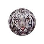 white tiger Rubber Coaster (Round)