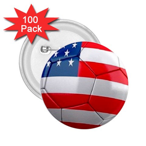 usa soccer 2.25  Button (100 pack) from UrbanLoad.com Front
