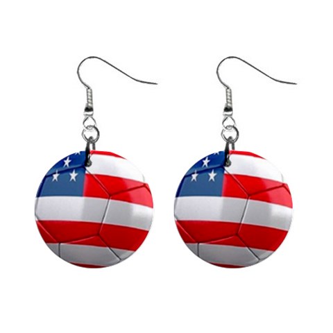 usa soccer 1  Button Earrings from UrbanLoad.com Front