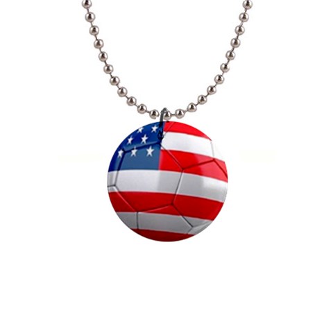 usa soccer 1  Button Necklace from UrbanLoad.com Front