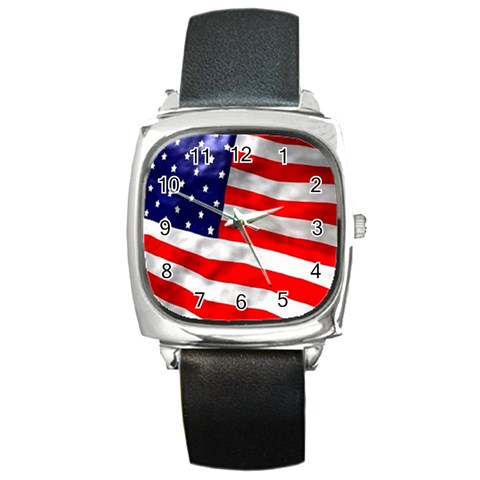 usa Square Metal Watch from UrbanLoad.com Front