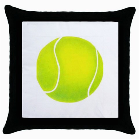 tennis Throw Pillow Case (Black) from UrbanLoad.com Front