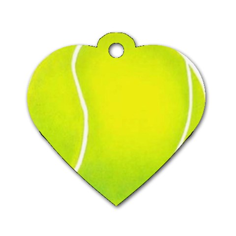 tennis Dog Tag Heart (One Side) from UrbanLoad.com Front