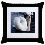 swan Throw Pillow Case (Black)
