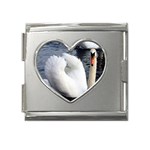 swan Mega Link Heart Italian Charm (18mm)