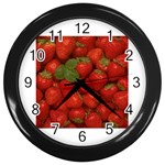 strawberries Wall Clock (Black)