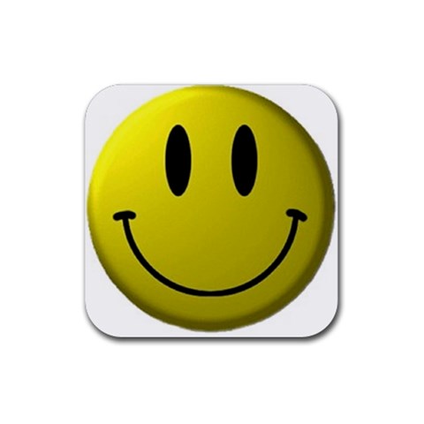 smiley face Rubber Coaster (Square) from UrbanLoad.com Front
